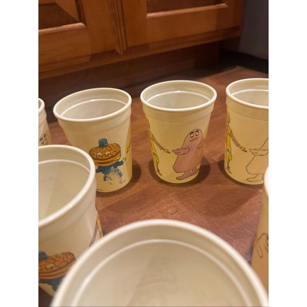 Vintage 1986 McDonald’s Plastic Cups Lot of 9 Ronald Grimace Mayor McCheese VTG - Picture 3 of 8